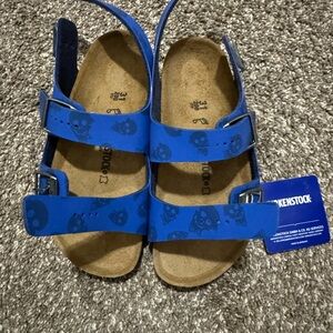 Birkenstock Kids Skull Print Blue Sandals